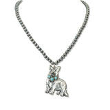 112953, WESTERN CORGI PENDANT NAVAJO BEAD NECKLACE