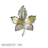 112978, ENAMEL BOTANICAL MAPLE LEAF FABRIC SAFE MAGNETIC PIN