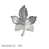 112978, ENAMEL BOTANICAL MAPLE LEAF FABRIC SAFE MAGNETIC PIN