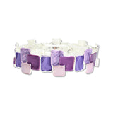 112979, ENAMEL GEOMETRIC BLOCK STRETCH BRACELET
