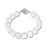 112993, CUBE BEAD PAVE CRYSTAL FOCAL STRETCH BRACELET