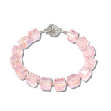 112993, CUBE BEAD PAVE CRYSTAL FOCAL STRETCH BRACELET