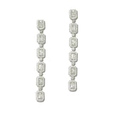 112997, GOLD DIPPED CASCADING EMERALD CUT CZ DROP EARRINGS
