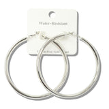 113000, 70MM WATER RESISTANT WIDE HOOP EARRINGS