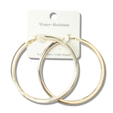 113003, 70MM WATER RESISTANT SLEEK HOOP EARRINGS