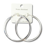 113003, 70MM WATER RESISTANT SLEEK HOOP EARRINGS