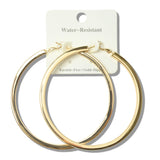 113004, 80MM WATER RESISTANT SLEEK HOOP EARRINGS