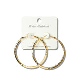 113007, 50MM WATER RESISTANT HAMMERED HOOP EARRINGS