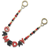 113010, GAMEDAY BLOCK LETTERING BEADED BAG CHARM