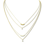 113016, 4 Row CZ Gold Dipped Necklace, HN443G_BLM