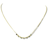 113018, MINIMALIST DOUBLE STRAND GOLD DIPPED BRASS PEARL AND NATURAL STONE NECKLACE