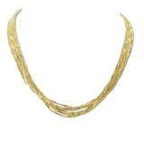 113024, MINIMALIST MULTI STRAND GOLD DIPPED LIQUID BAR NECKLACE