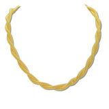 113025, TWISTED GOLD DIPPED BRASS MESH COLLAR NECKLACE