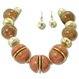 113030, CHUNKY MIXED MEDIA PATTERNED BEAD STATEMENT NECKLACE