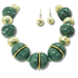 113030, CHUNKY MIXED MEDIA PATTERNED BEAD STATEMENT NECKLACE