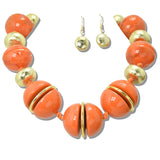 113030, CHUNKY MIXED MEDIA PATTERNED BEAD STATEMENT NECKLACE