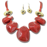 113031, CHUNKY ORGANIC PEBBLE BEAD STATEMENT NECKLACE