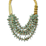 113035, CHUNKY MIXED MULTI STRAND DISC STATEMENT NECKLACE