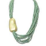 113036, MULTI STRAND CUBE BEAD STATEMENT NECKLACE