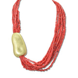 113036, MULTI STRAND CUBE BEAD STATEMENT NECKLACE