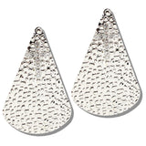 113048, HAMMERED METALLIC SHIELD CROSS STATEMENT EARRINGS