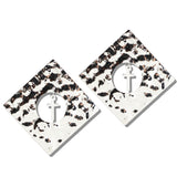113049, TEXTURED METALLIC GEOMETRIC DIAMOND CROSS STATEMENT EARRINGS
