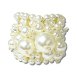 113055, CHUNKY MULTI ROW GRADUATED PEARL STRETCH BRACELET