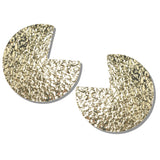 113057, OVERSIZED TEXTURED OPEN DISK STATEMENT EARRINGS
