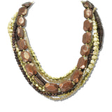 113059, CHUNKY MULTI STRAND FACETED BEAD STATEMENT NECKLACE
