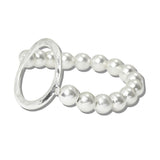 113084, HAMMERED OPEN CIRCLE BEADED STRETCH BRACELET