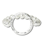 113084, HAMMERED OPEN CIRCLE BEADED STRETCH BRACELET