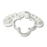 113085, HAMMERED CUTOUT QUATREFOIL BEADED STRETCH BRACELET
