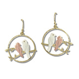 113105, BRUSHED LOVEBIRDS CIRCULAR DROP EARRINGS