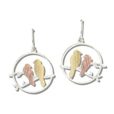 113105, BRUSHED LOVEBIRDS CIRCULAR DROP EARRINGS