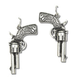 113121, WESTERN ENGRAVED PISTOL EARRINGS