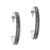 113122, WESTERN CHECKERED HOOP EARRINGS
