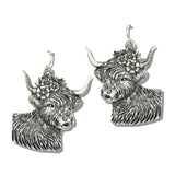 113124, WESTERN FLORAL COW EARRINGS