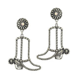 113159, WESTERN COWBOY BOOTS SILHOUETTE DROP EARRINGS