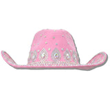 113173, TEARDROP CRYSTAL EMBELLISHED SUEDE FEEL COWBOY HAT