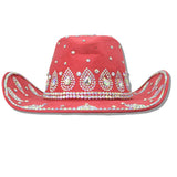 113173, TEARDROP CRYSTAL EMBELLISHED SUEDE FEEL COWBOY HAT