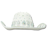 113173, TEARDROP CRYSTAL EMBELLISHED SUEDE FEEL COWBOY HAT