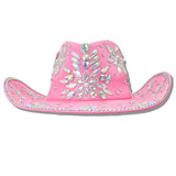 113174, MULTI-SHAPE CRYSTAL EMBELLISHED SUEDE FEEL COWBOY HAT