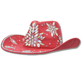 113174, MULTI-SHAPE CRYSTAL EMBELLISHED SUEDE FEEL COWBOY HAT