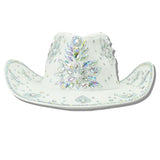 113174, MULTI-SHAPE CRYSTAL EMBELLISHED SUEDE FEEL COWBOY HAT