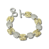 113183, 14K GOLD PLATED DARK MULTI SQUARE CZ BRACELET, 2035BGDM_MX