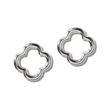 113189, 14K GOLD PLATED OPEN QUATREFOIL STUD EARRINGS