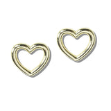 113192, 14K GOLD PLATED OPEN HEART STUD EARRINGS