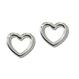 113192, 14K GOLD PLATED OPEN HEART STUD EARRINGS