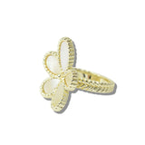 113198, 14K GOLD PLATED FLOWER BLOSSOM RING