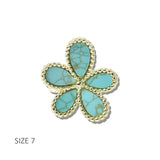 113199, 14K GOLD PLATED FLOWER BLOSSOM RING